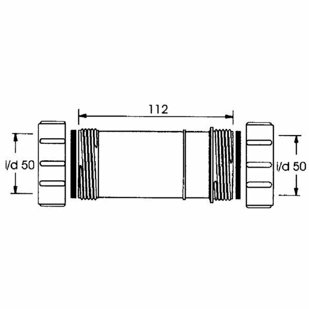 Муфта McAlpine (50GE), соединительная, пластик, белая, длина 112 мм