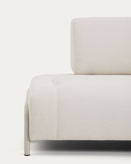 2-местный модуль дивана Compo из шенилла цвета экрю с бежевым каркасом, 200 см