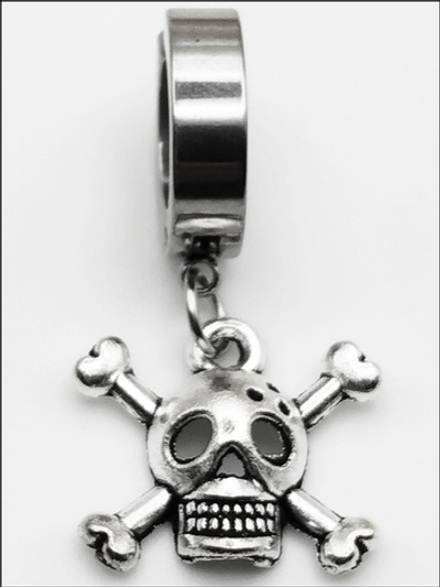 Клипса каффа ( без прокола) с подвеской "Череп" (15х18мм) Медицинская сталь. Цена за одну штуку!