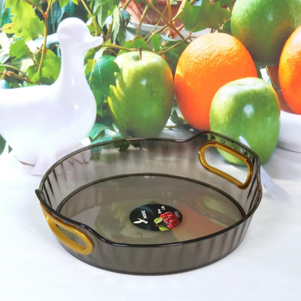 Поднос пластиковый «Grace» 20*4см с ручками кофейный