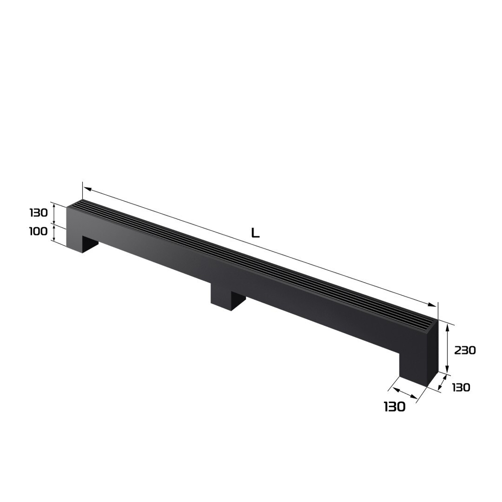 Конвектор напольный Royal Thermo STEP-130/130/2000-2-N-BL-LG-BL