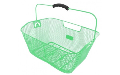 Корзина задняя  410х310х170мм, с рукояткой, стальная, зеленая