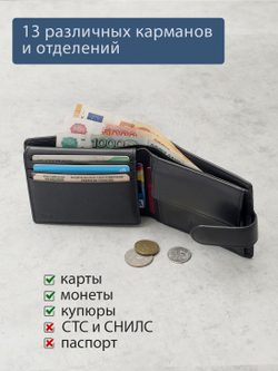 B123311R Preto - Портмоне с RFID защитой MP