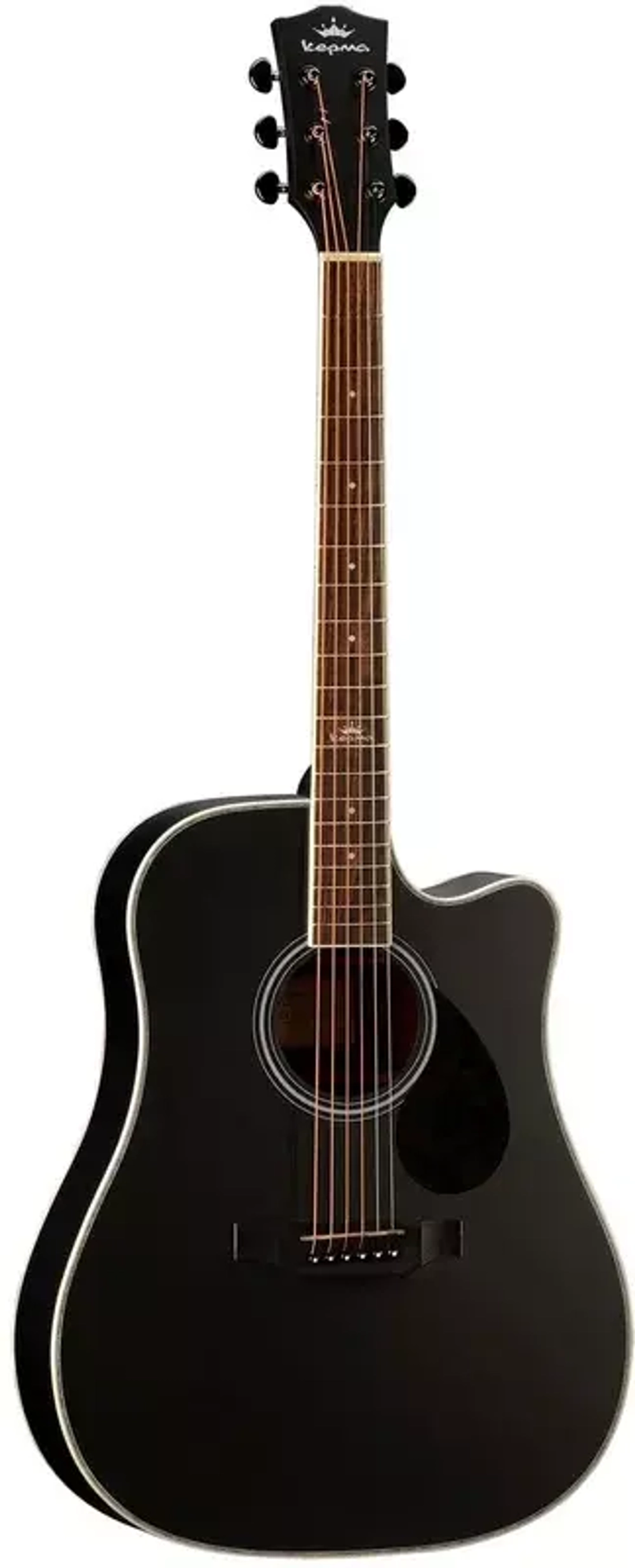 KEPMA D1C Glossy Black акустическая гитара. Dreadnought. Топ: Шпон ситхинской ели/ Ель Энгельмана. Обечайка и задняя дека: Шпон даммара/Сапеле. Цвет черный глянцевый.