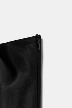 ZARA ЮБКА МИДИ СО СКЛАДКАМИ, ЧЕРНЫЙ