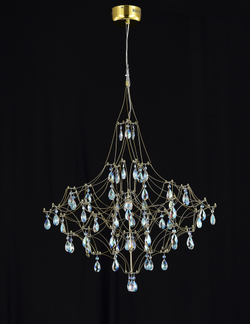 Подвесная люстра светодиодная с пультом и хрустальными подвесками K9 MyFar Allegria MR2643-66P-50СD