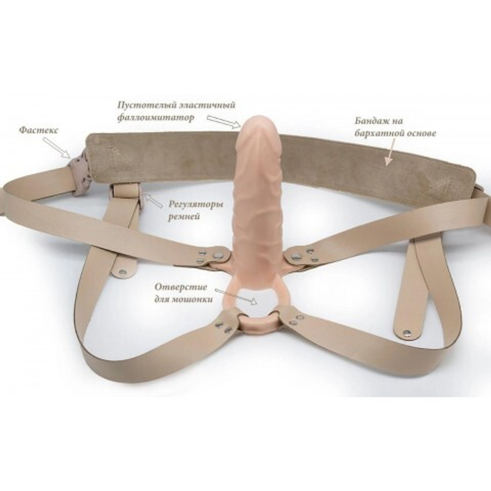 Анальный фиксатор + мужской фаллопротез на каркасе MEN STYLE