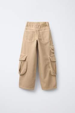 ZARA ДЖИНСЫ КАРГО С КАРМАНАМИ, ОРАНЖЕВЫЙ