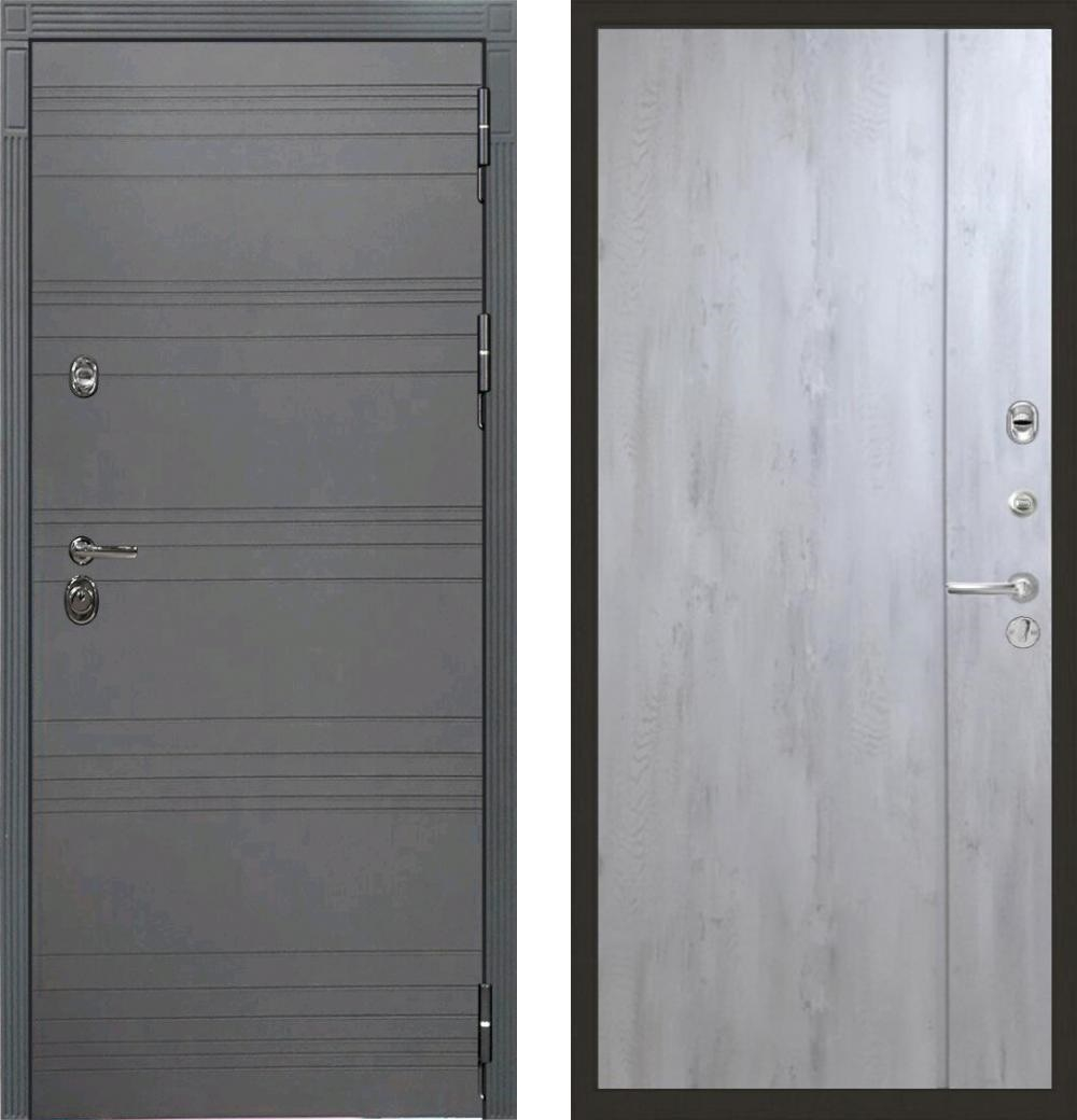 Входная металлическая дверь Лекс Сенатор 3К с шумоизоляцией Софт Графит / №73 Дуб тревис серый