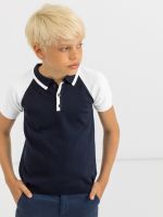 Поло для мальчика AT497 сине-белый