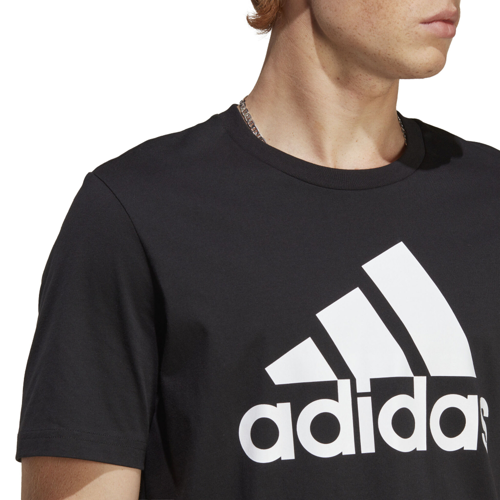 Мужское теннисное поло adidas Essentials Single Jersey Big Logo T-Shirt Men - Black, White