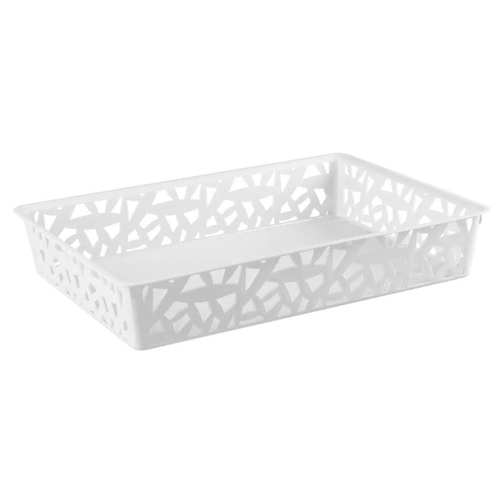 Корзинка универсальная для хранения, цвет белый, 34*25,5*6 см XL / 4,2л