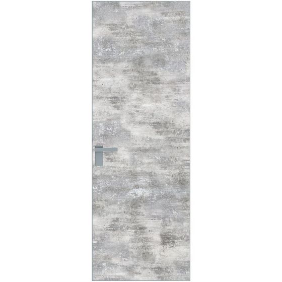 Алюминиевая дверь 1AGК старый бетон кромка серебро