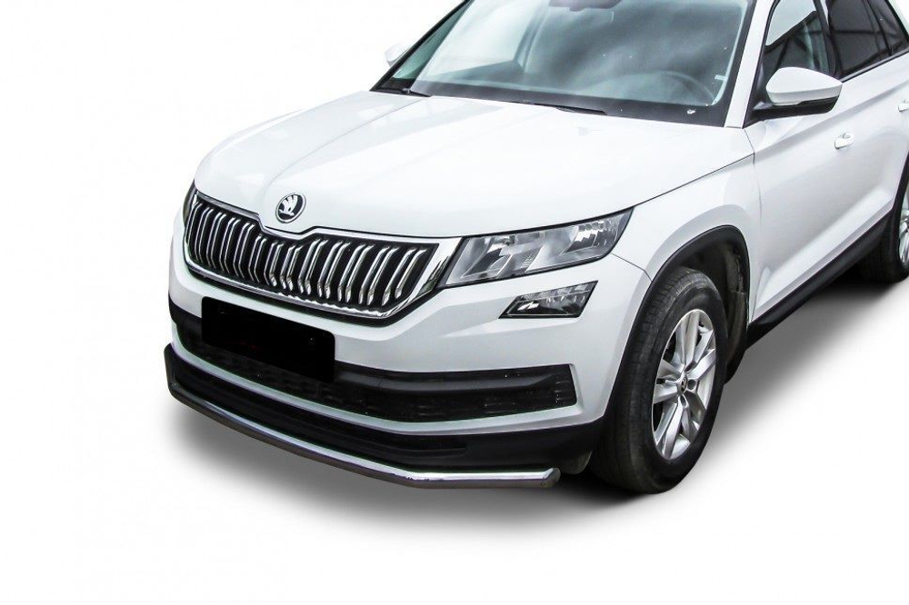 Защита переднего бампера (нержавейка) Skoda Kodiaq (2016-2021) d57