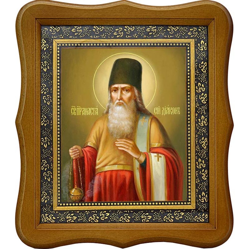Анастасий Печерский, преподобномученик, диакон. Икона на холсте.