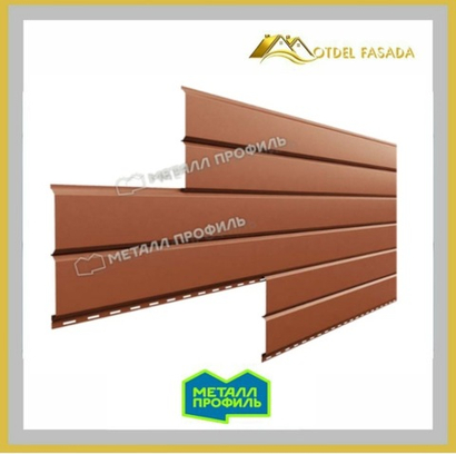 Сайдинг металлический L -Брус VikingMP E- RALL 8004 Коричневая медь 0.5мм