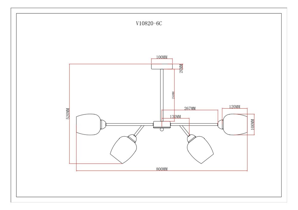 Люстра потолочная Moderli V10820-6C Cassy