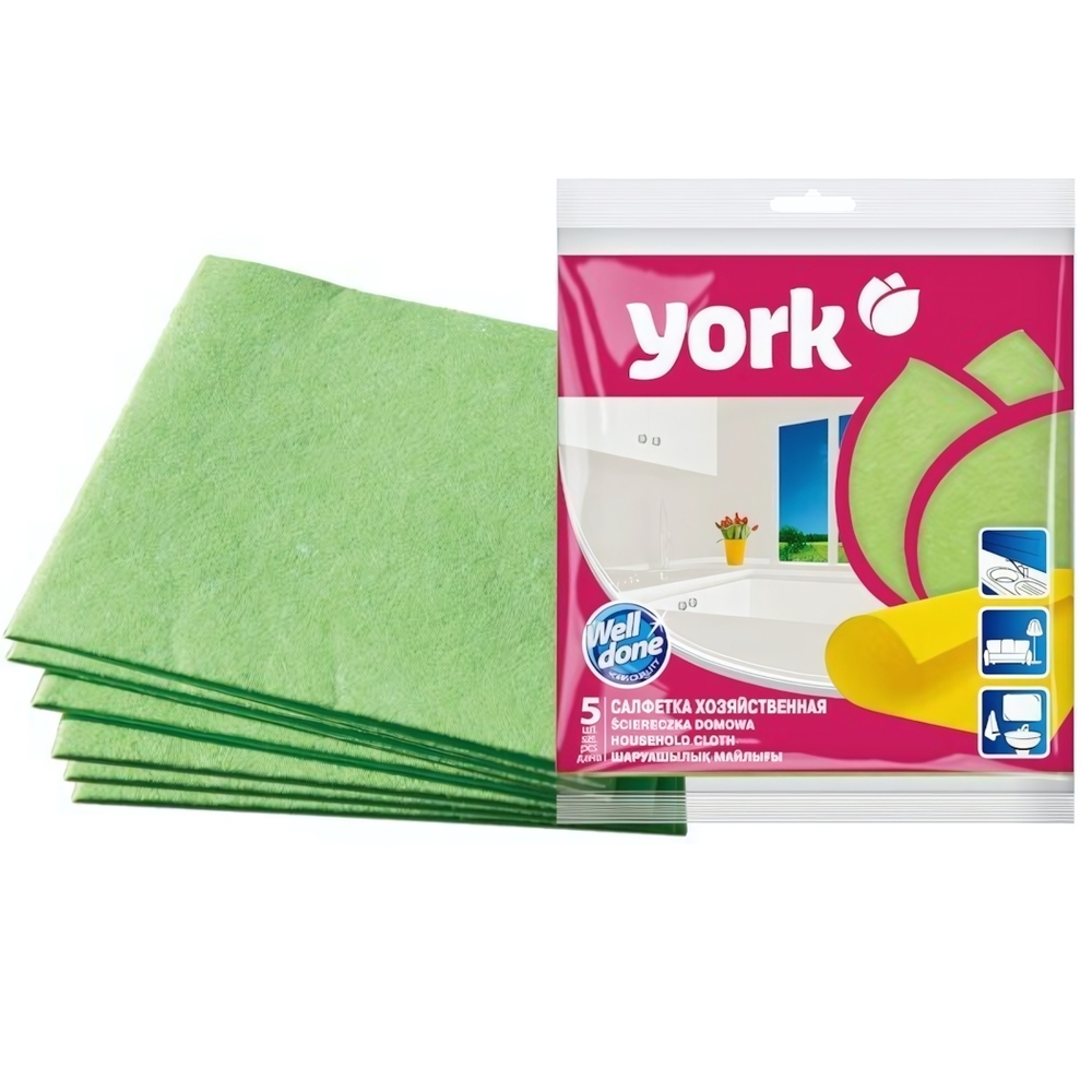 Салфетка вискозная Домашняя YORK 5шт. (35х35 см)