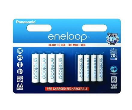 Аккумулятор Panasonic Eneloop BK-KJMCCE44E 4xAA(1900mAh) + 4xAAA(750mAh)