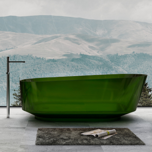 Прозрачная ванна ABBER Kristall AT9706Emerald зеленая  170x80 см
