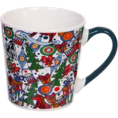 Кружка керамическая 400мл «Новогодний калейдоскоп» в подарочной коробке