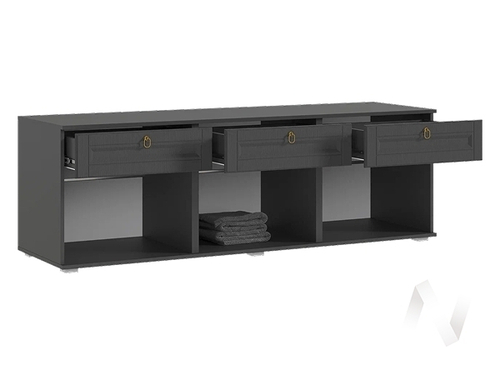 Тумба ТВ 1800 Гостиная Престиж-1 (графит/графит структурный)