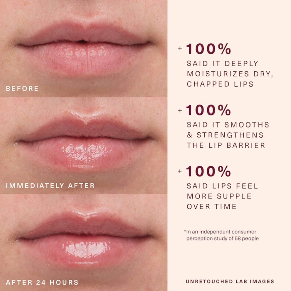 Rare Beauty Find Comfort Lip Butter Balm + Overnight Mask with Hyaluronic Acid Butter - Friendly - muted caramel