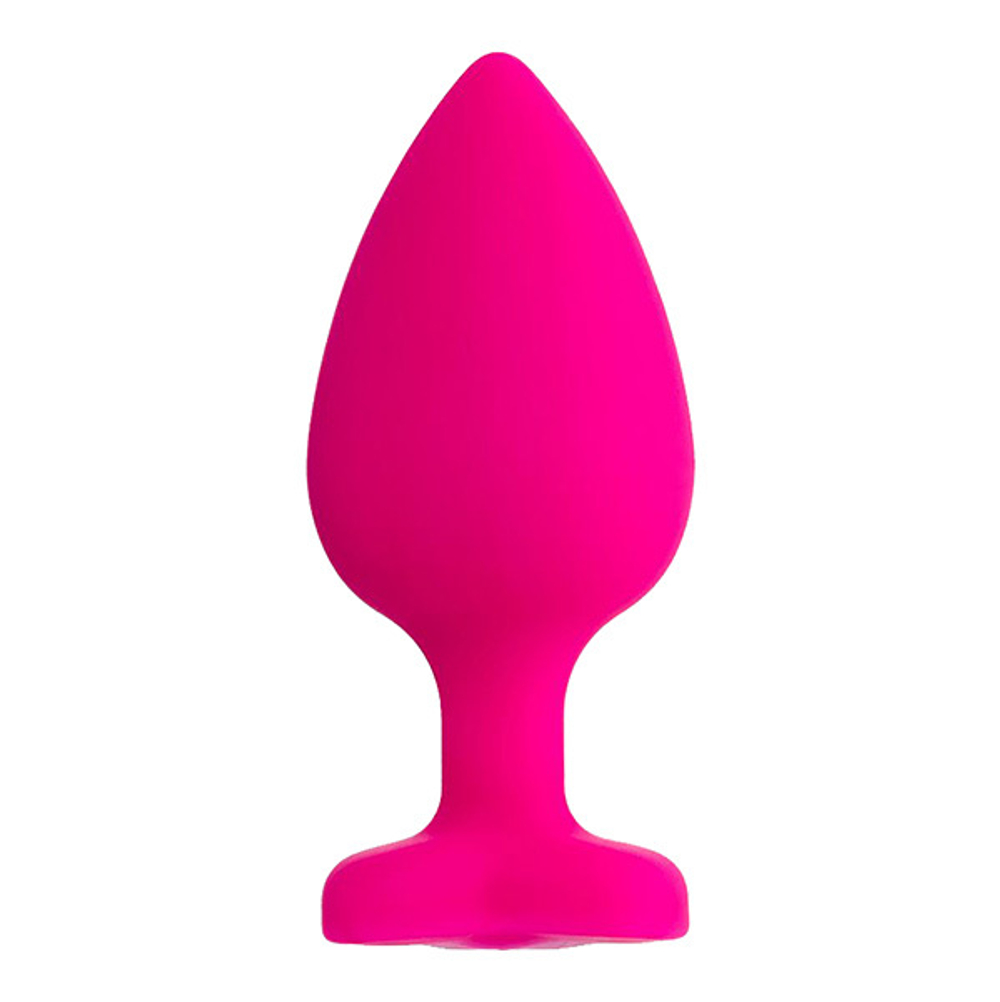 Розовая анальная втулка 9,5см с прозрачным кристаллом ToyFa ToDo Diamond Heart 357027