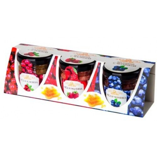 Сувенирный набор № 2 , «взбитый мед с ягодами», 3 вкуса, 50 г х 3