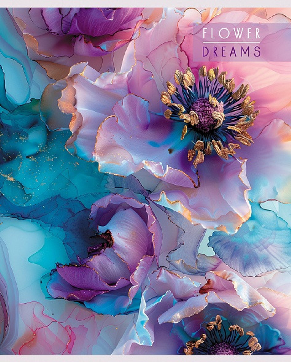 Тетрадь 80 л. клетка ХАТБЕР Цветочные сны