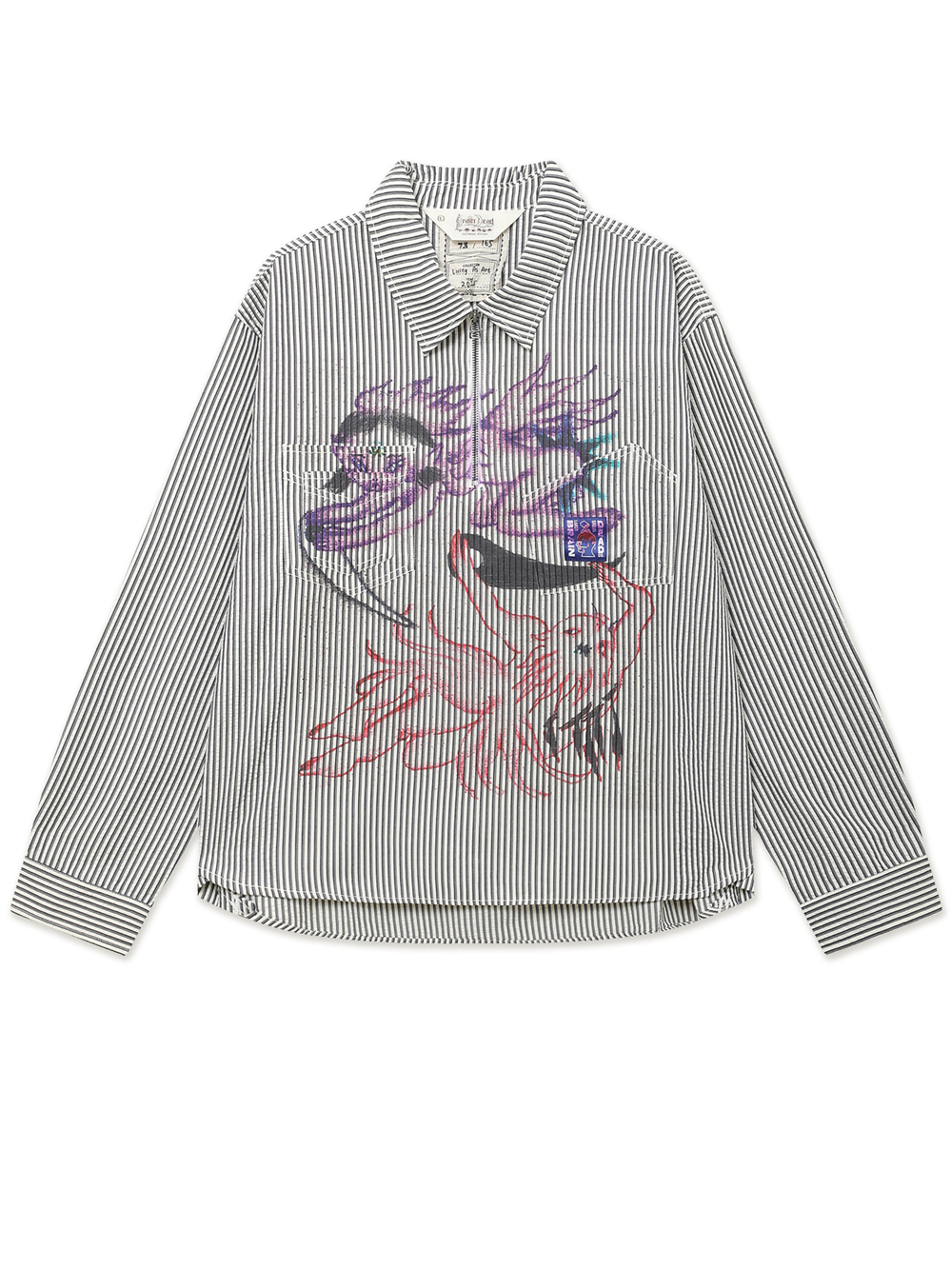 Рубашка Кор. Рукав Angel Striped Half Zip Work Shirt