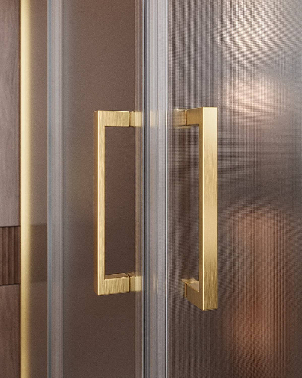 Душевой уголок Cezares MOLVENO 110х110 A-22-90+20-P-BORO стекло рифленое/профиль брашированное золото