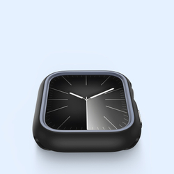 Чехол-бампер для часов Apple Watch серия 10, размер 42мм, черный с серой вставкой (Black/Gray) от Dux Ducis, серия Bamo Series