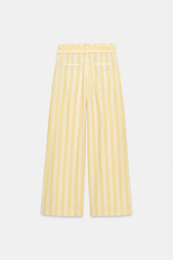 ZARA БРЮКИ В ПИЖАМНОМ СТИЛЕ В ПОЛОСКУ — ZW COLLECTION, ЖЕЛТЫЙ