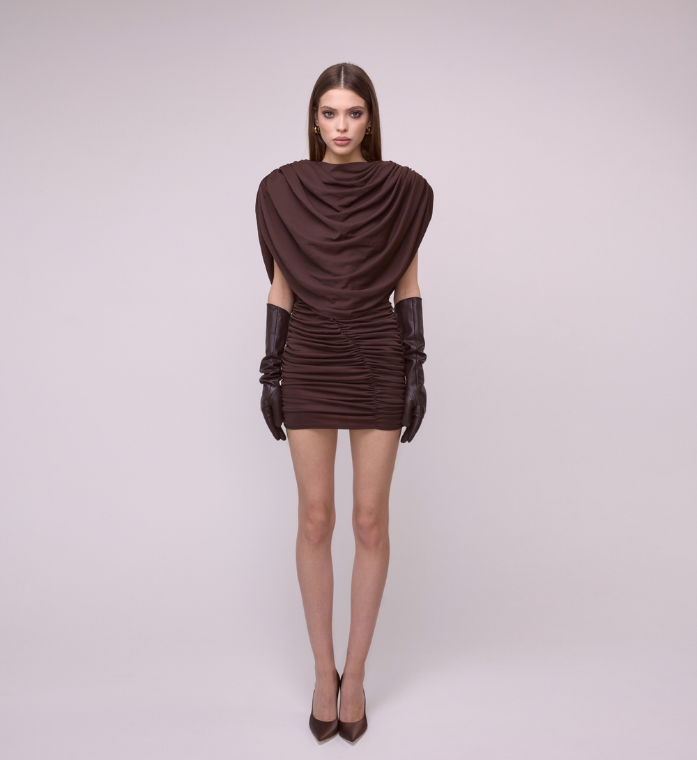 Платье DARK BROWN PELERINE