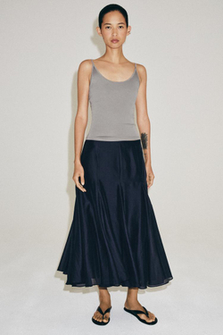 ZARA СТРУЯЩАЯСЯ ЮБКА — ZW COLLECTION, МОРСКОЙ СИНИЙ