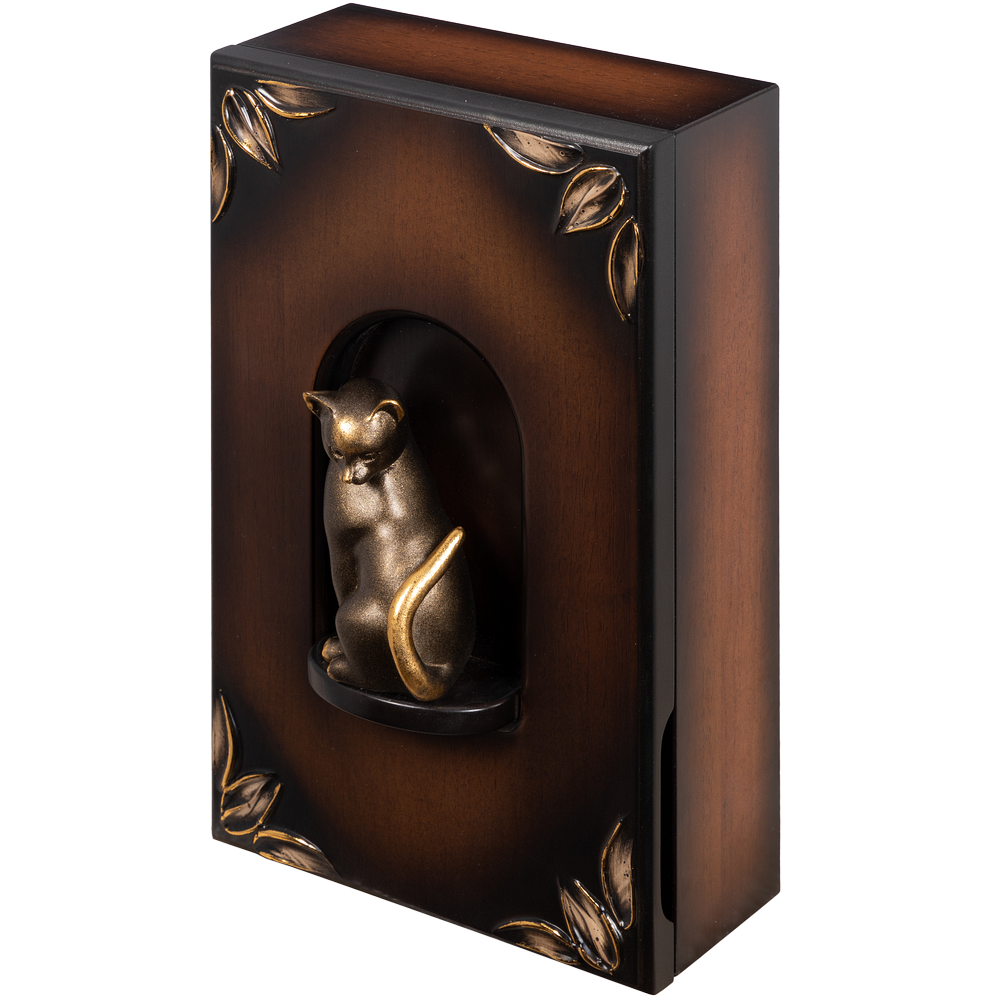 Полка - ключница Кошка Грация Орех Бронза