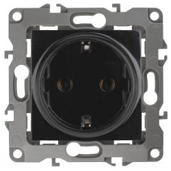 12-2101-06 ЭРА Розетка 2P+E Schuko, 16A-250В, IP20, Эра12, чёрный