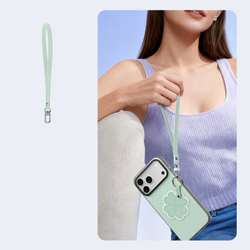 Чехол зеленого цвета (Clover Edition) для смартфона iPhone 17 Pro, серия Luvy Series (со съемным ремешком) от Dux Ducis