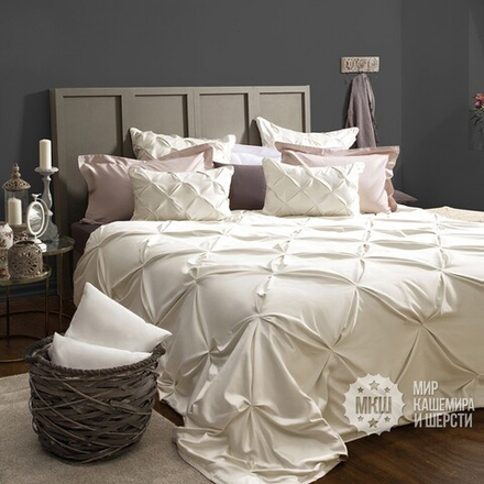 Комплект штор с покрывалом люкс КИДМАНН (арт. BL10-112-03) - (140х270)х2 см., покрывало 250х270 см. - сливочный