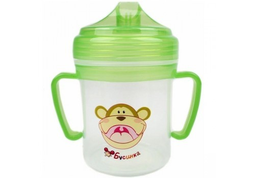 Бусинка Поильник-непроливайка с ручками, 270 мл, 6 мес+, арт. 1202