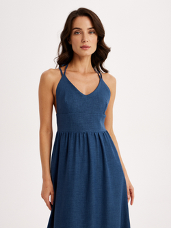 Сарафан льняной с завязками