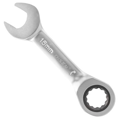 Ключ комбинированный трещоточный короткий 15мм DISEN DS-KT2016M-15