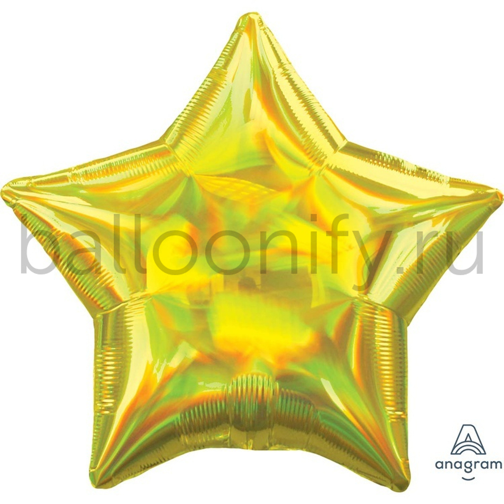 Фольгированная фигура, звезда, 19"/48СМ Переливы Yellow