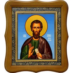 Иаков Зеведеев апостол, брат Иоанна Богослова. Икона на холсте.