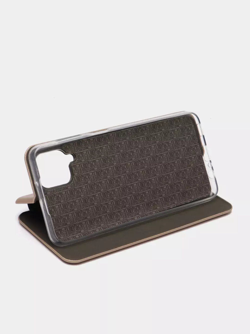 Чехол книжка Samsung A12/M12 с силиконовой вставкой Gold SparkleBook Re:Case