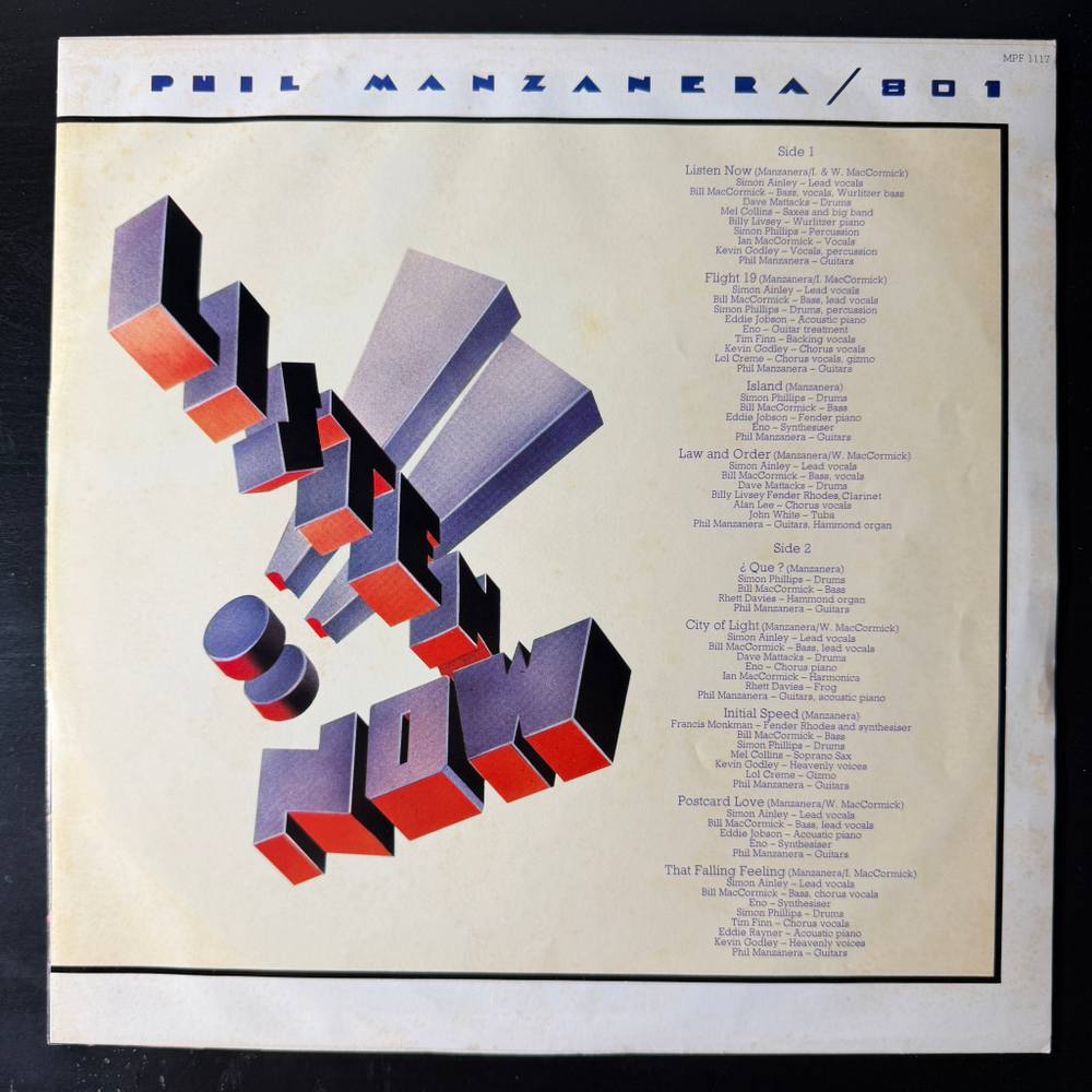 Phil Manzanera / 801 ‎– Listen Now!! (Япония 1977г.) Т
