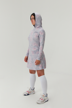 Платье спортивное с капюшоном "Цветы"