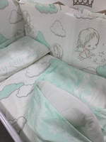 Комплект в кроватку 6-ти предметный "Маленький ангел" (мята)