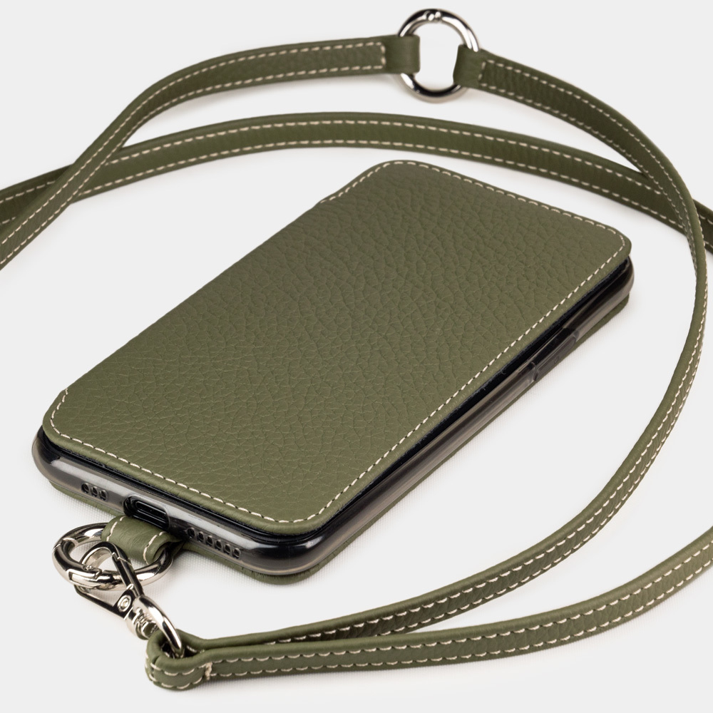 Чехол кожаный Marcel для iPhone 11 Pro зеленого цвета